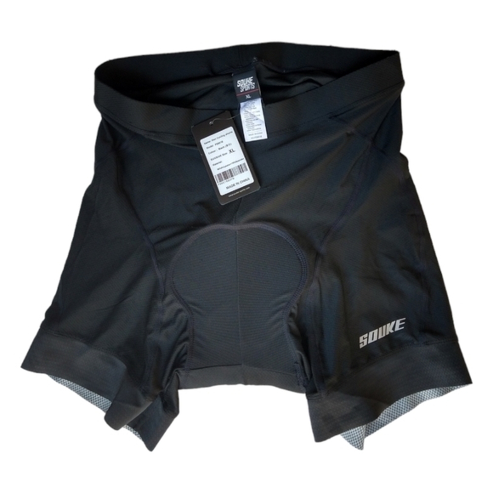 Souke Sports Padded Cycling Men's XL Black Quick Dry Breathable Stretch Shorts